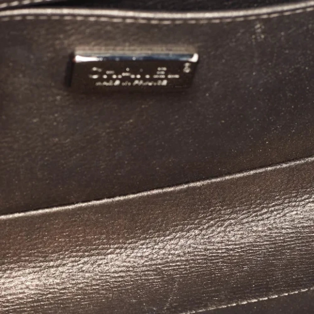 Chanel Vintage Pre-owned Leather chanel-bags Gray Dames