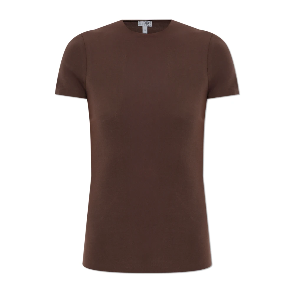 Mm6 Maison Margiela Mujer Marrón Camisetas, Talla: L