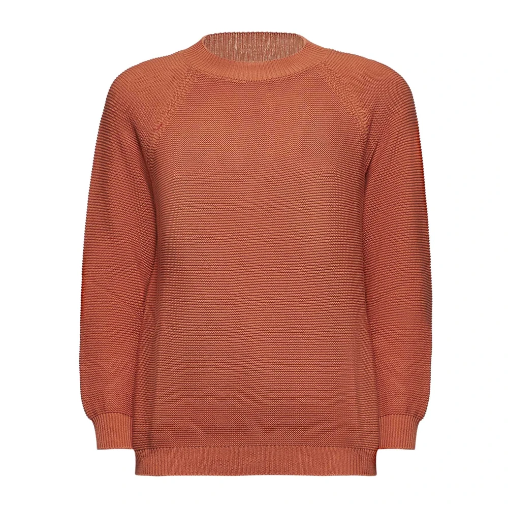 Max Mara Weekend Oranje Sweater met Ribgebreide Tailleband Orange Dames