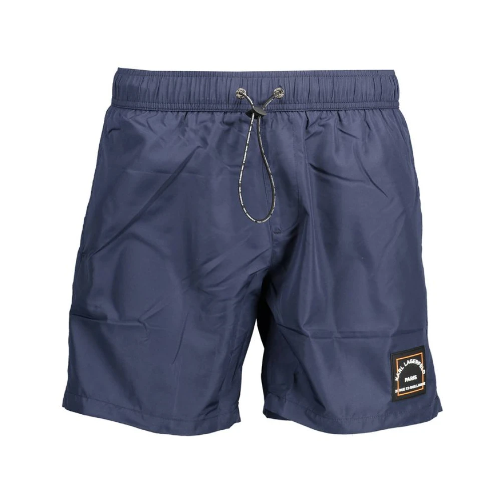 Karl Lagerfeld Men's Blue Beachwear, S, Polyester Swimwear