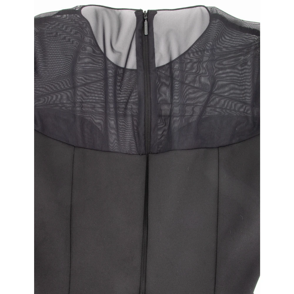 pinko Aansluitende Tule Jurk met Lange Mouwen Black Dames