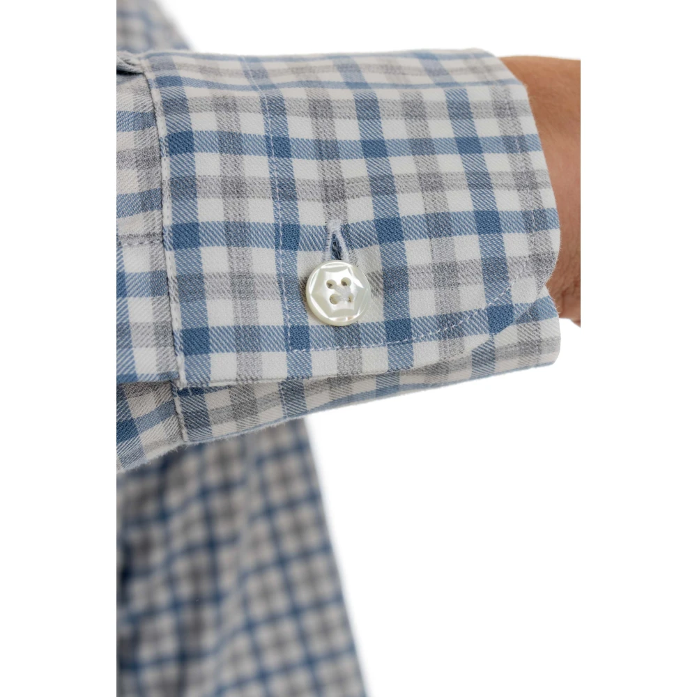 Barba Micro Patroon Maatwerk Overhemd Blue Heren