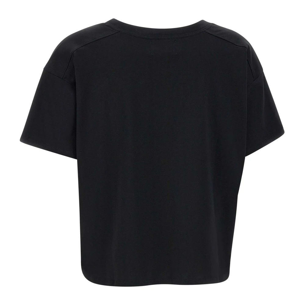 Loulou Studio Zwart V-hals T-shirt met Shell Logo Black Dames