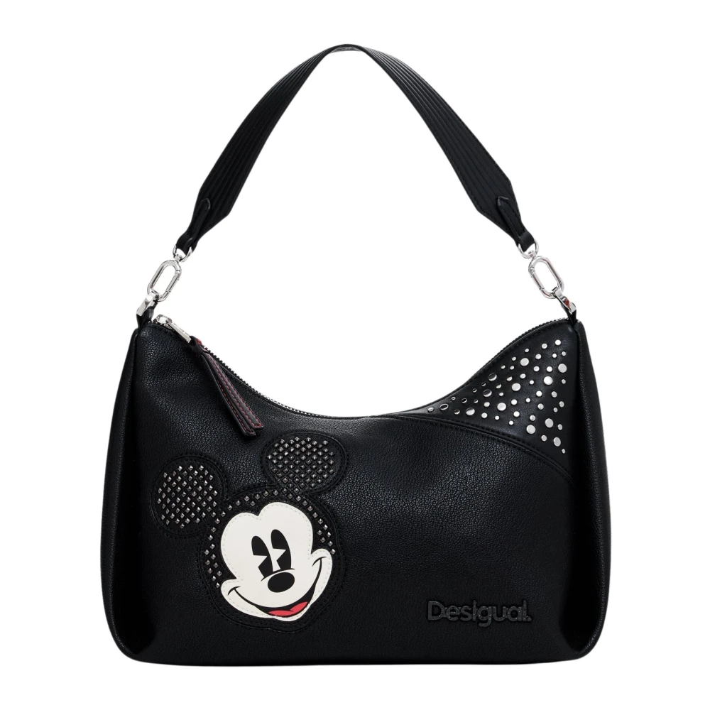 Desigual Zwarte Handtas Zippée Polyurethaan Polyester Black Dames