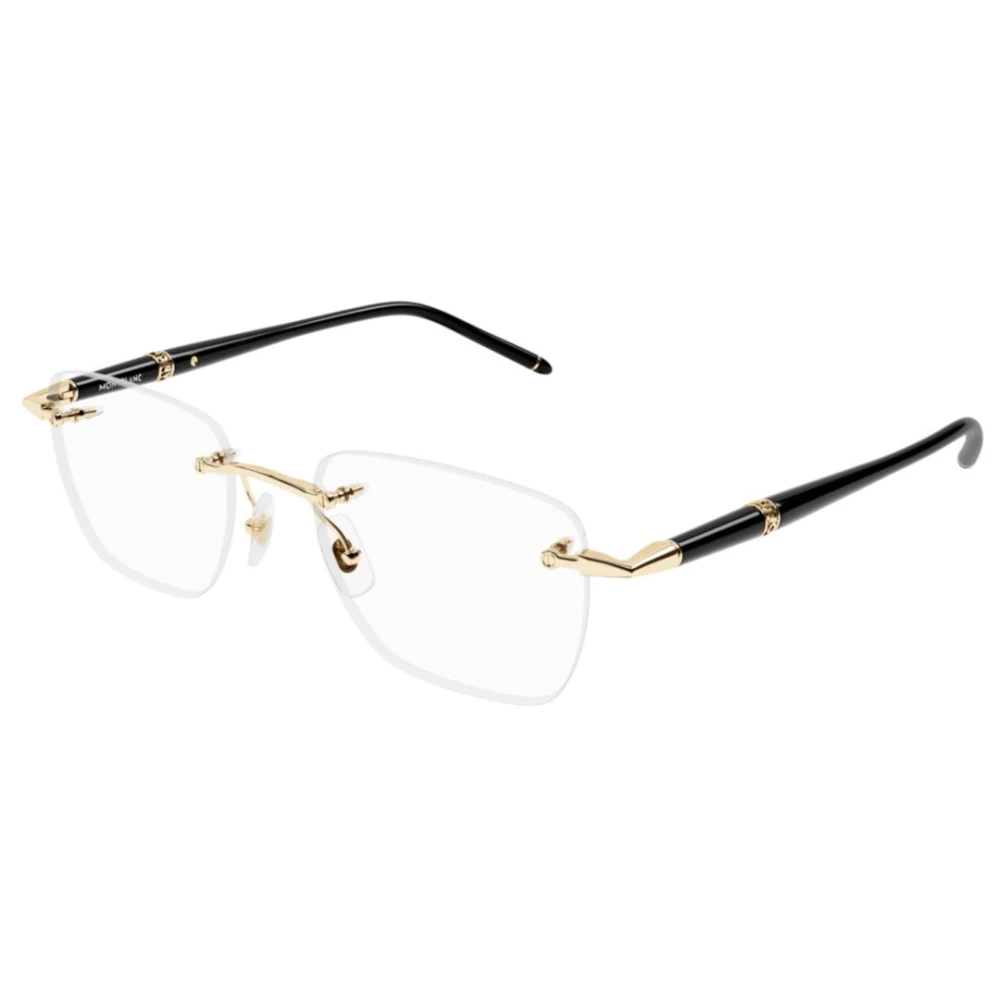 Montblanc Unisex Black Glasses, 53 Mm, Rectangle Eyeglasses