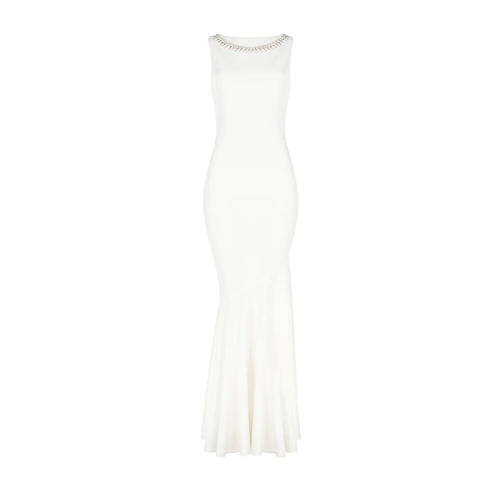 RINASCIMENTO Zeemeerminjurk met verwijderbare steenversiering White Dames