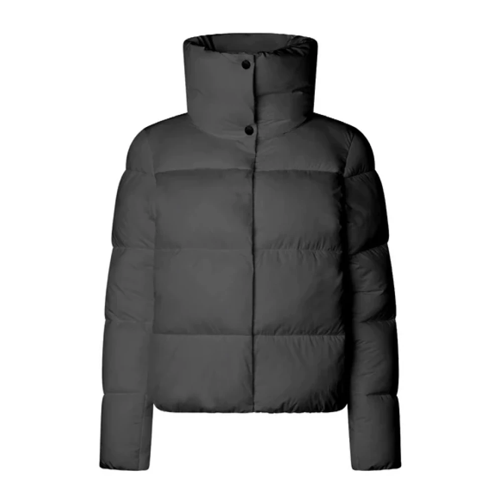 Save The Duck Zwarte Jassen met Hoge Kraag Black Dames