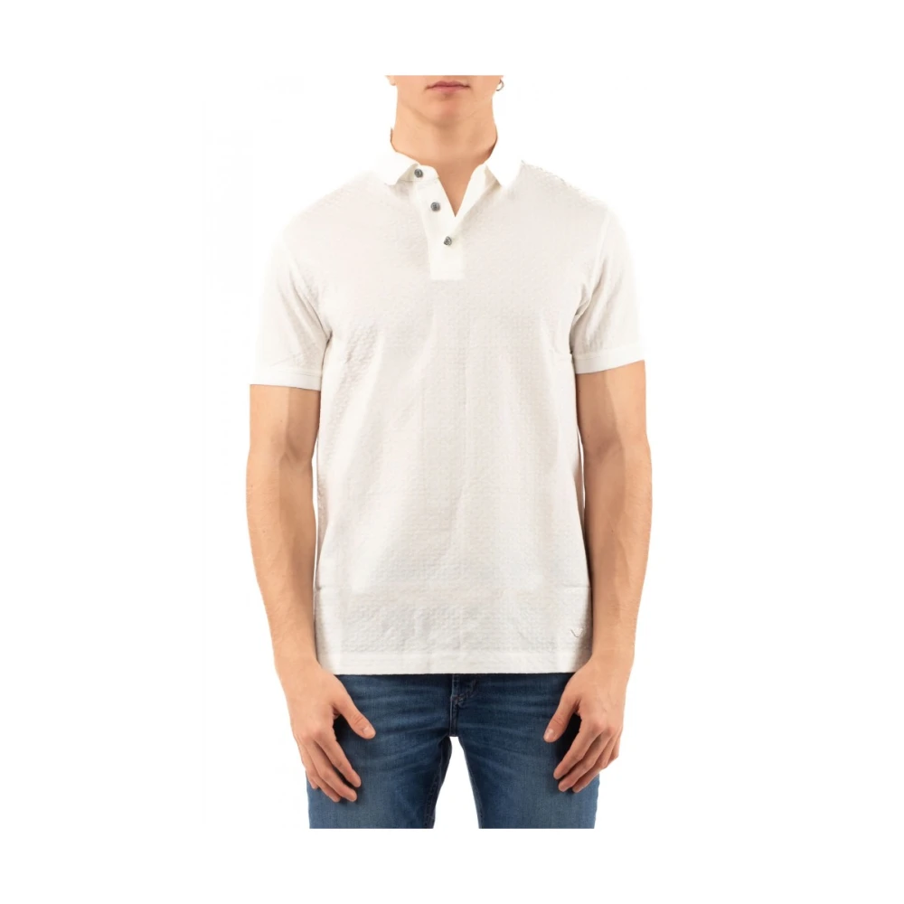 Emporio Armani Jacquard Polo Shirts Collectie White Heren