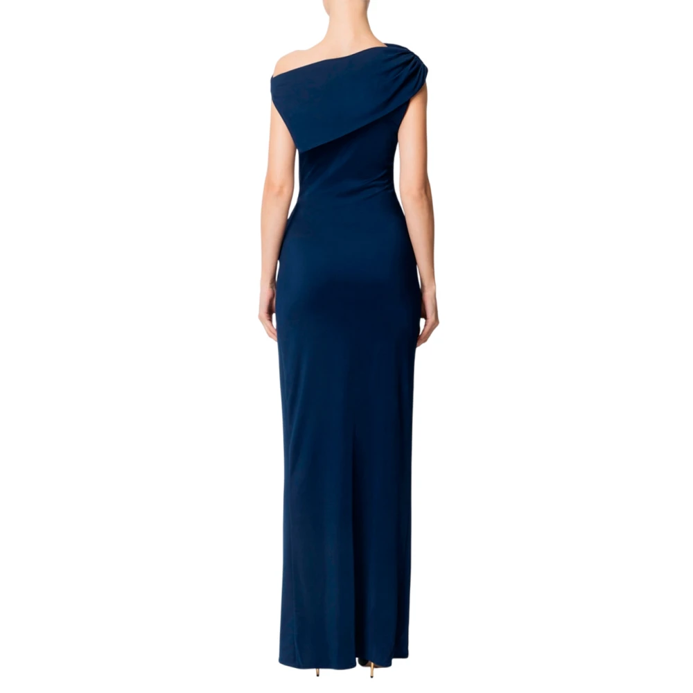 Elisabetta Franchi Elegante Avond Jersey Jurk Blue Dames