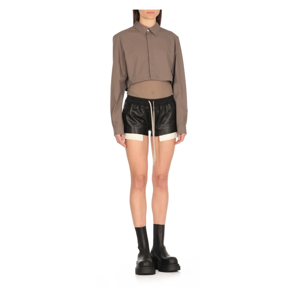 Rick Owens Groen Katoenen Shirt met Kraag Green Dames