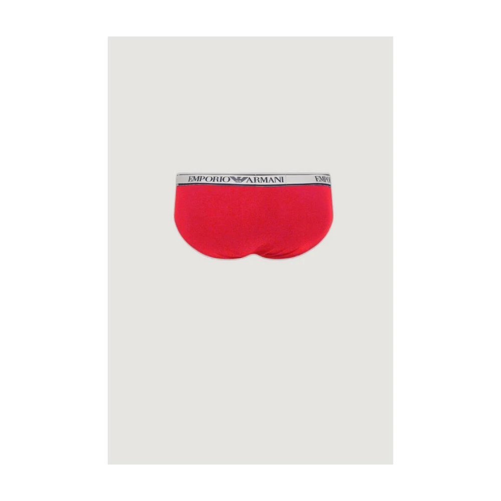Emporio Armani Rode Katoenen Stretch Briefs Multicolor Heren