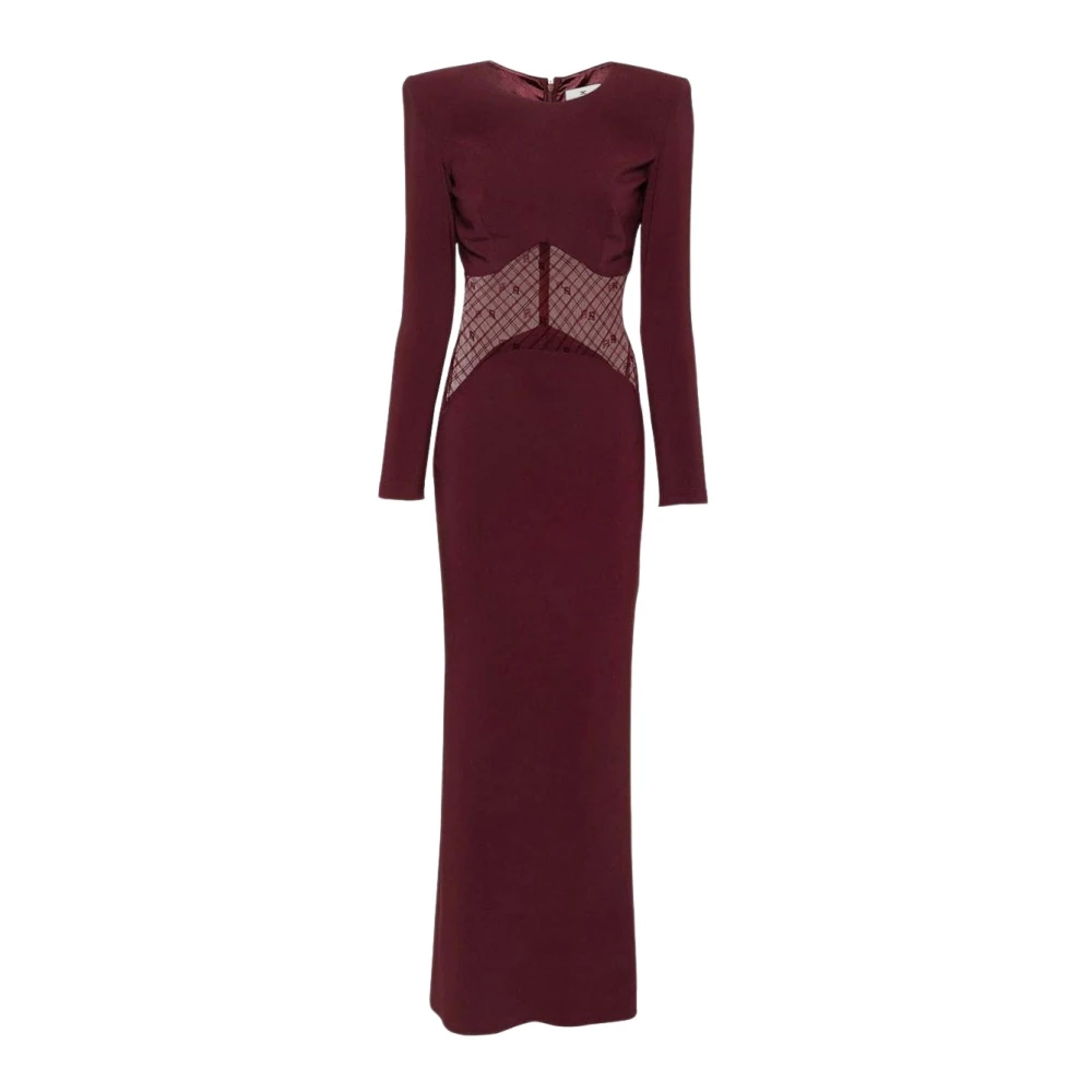 Elisabetta Franchi Elegante Polyester Lange Jurk Brown Dames