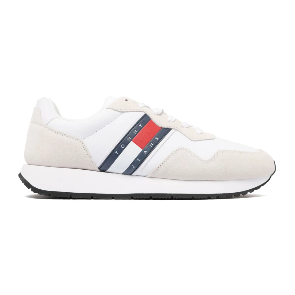 Tommy Hilfiger Men's Multicolor White Cream Leather Trainers - Sneakers - 10 Uk- Shoes
