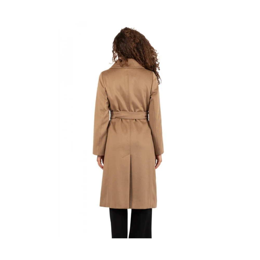 Max Mara Studio Stijlvolle Jas met Bcollag Ontwerp Brown Dames