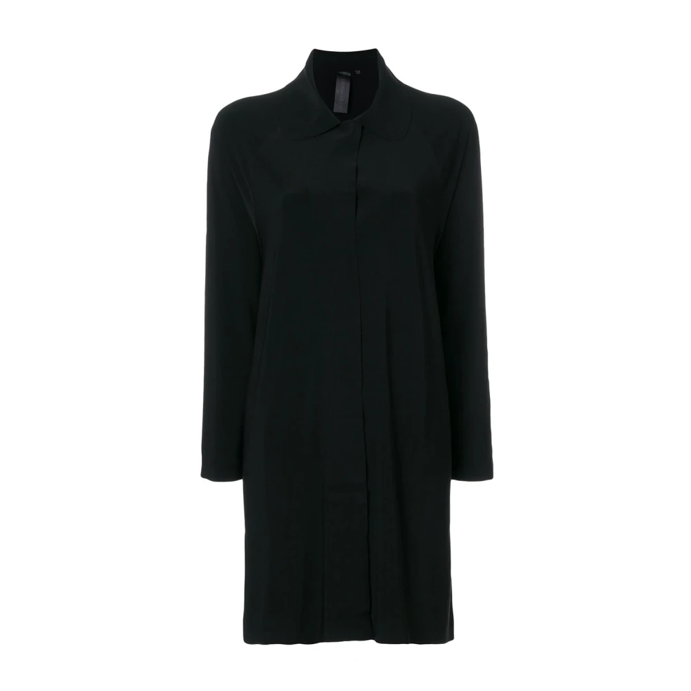 Norma Kamali Gekraagde Lange Cardigan in Zwart Black Dames
