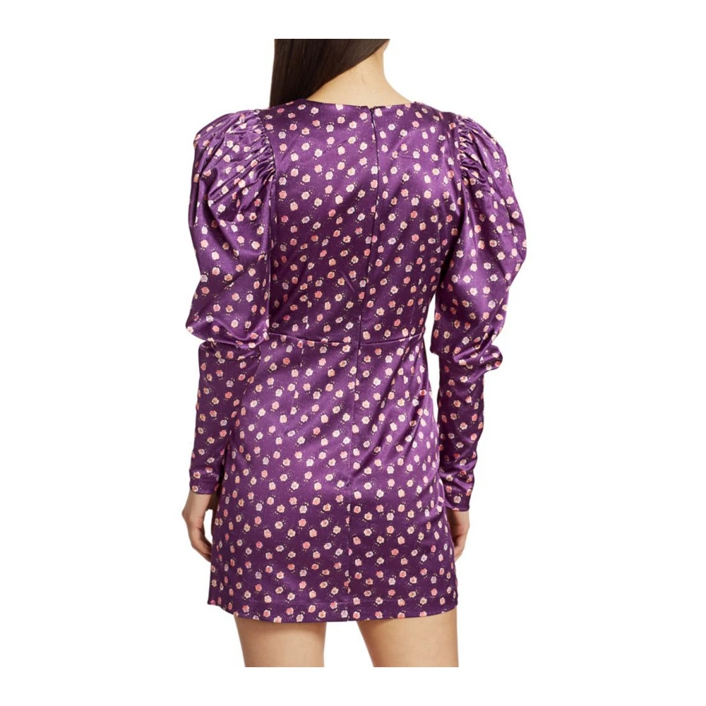 Rotate Birger Christensen Pansy Satin Cocktail Mini Jurk Purple Dames