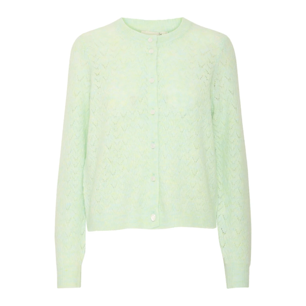 Ichi Groene Gebreide Vest Ihbaila Stijl Green Dames