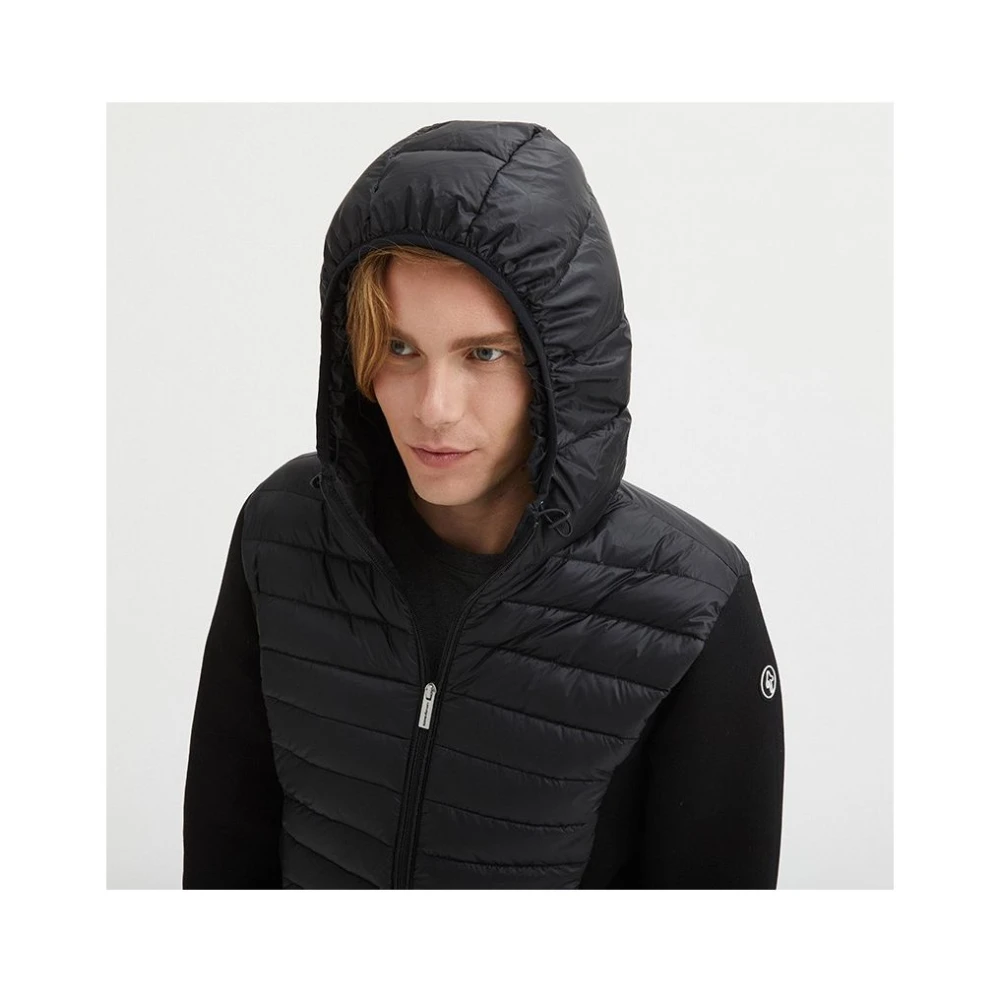 Centogrammi Zwarte nylon pufferjas met ganzendons Black Heren