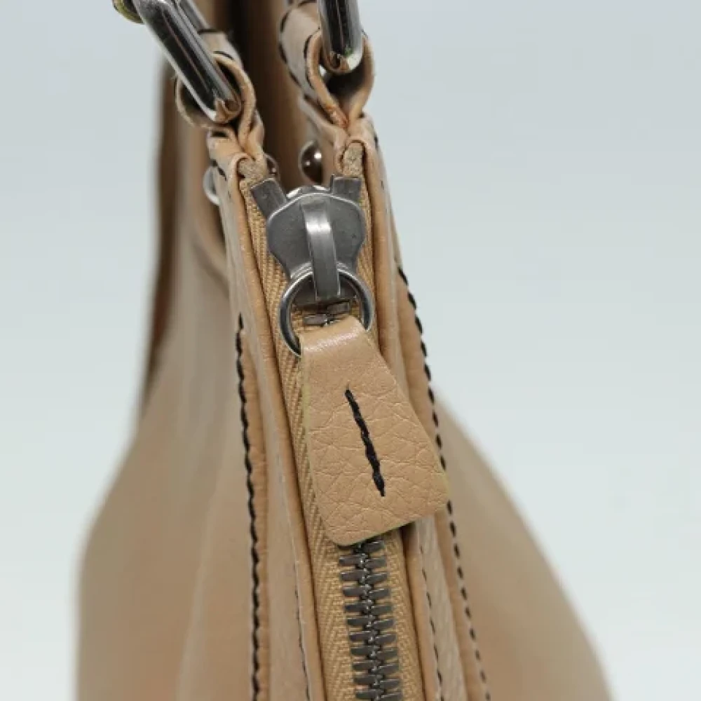 Chanel Vintage Pre-owned Leather chanel-bags Beige Dames