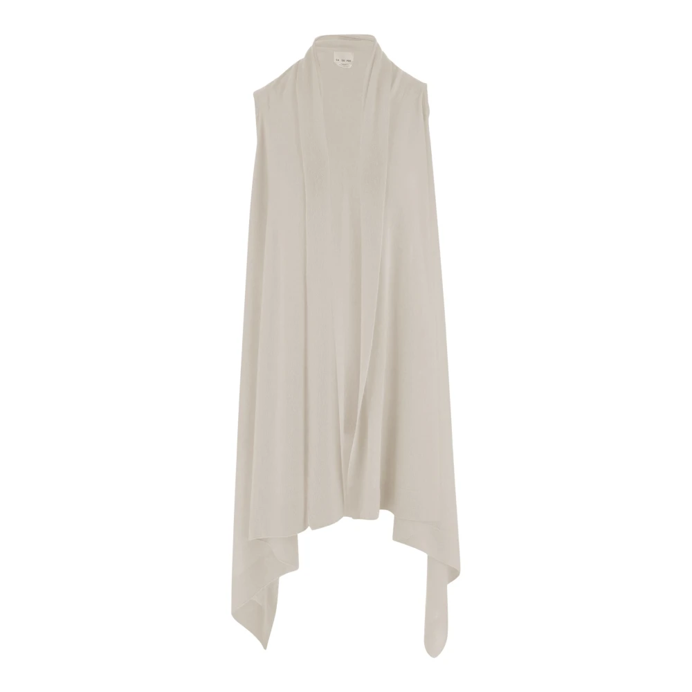 Sa Su Phi, Capes, female, Beige, Size: XL Long Cashmere and Silk Knit