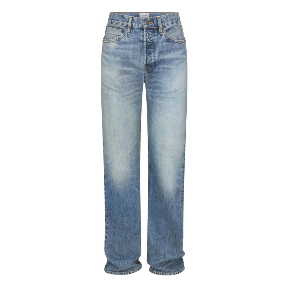 Frame Women's Blue Straight Fit Jeans, W28, The Stack Jeans