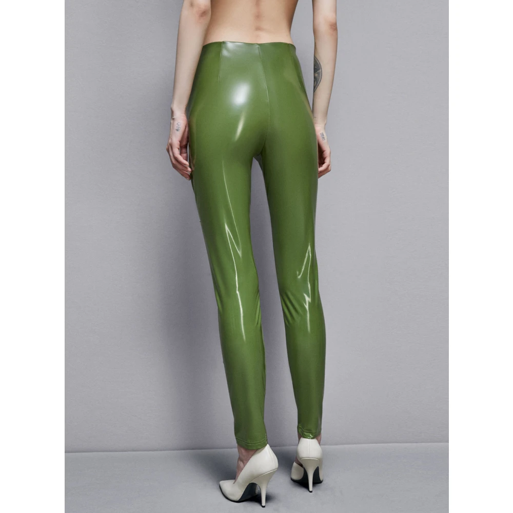 PATRIZIA PEPE Hoge taille imitatieleer leggings Green Dames