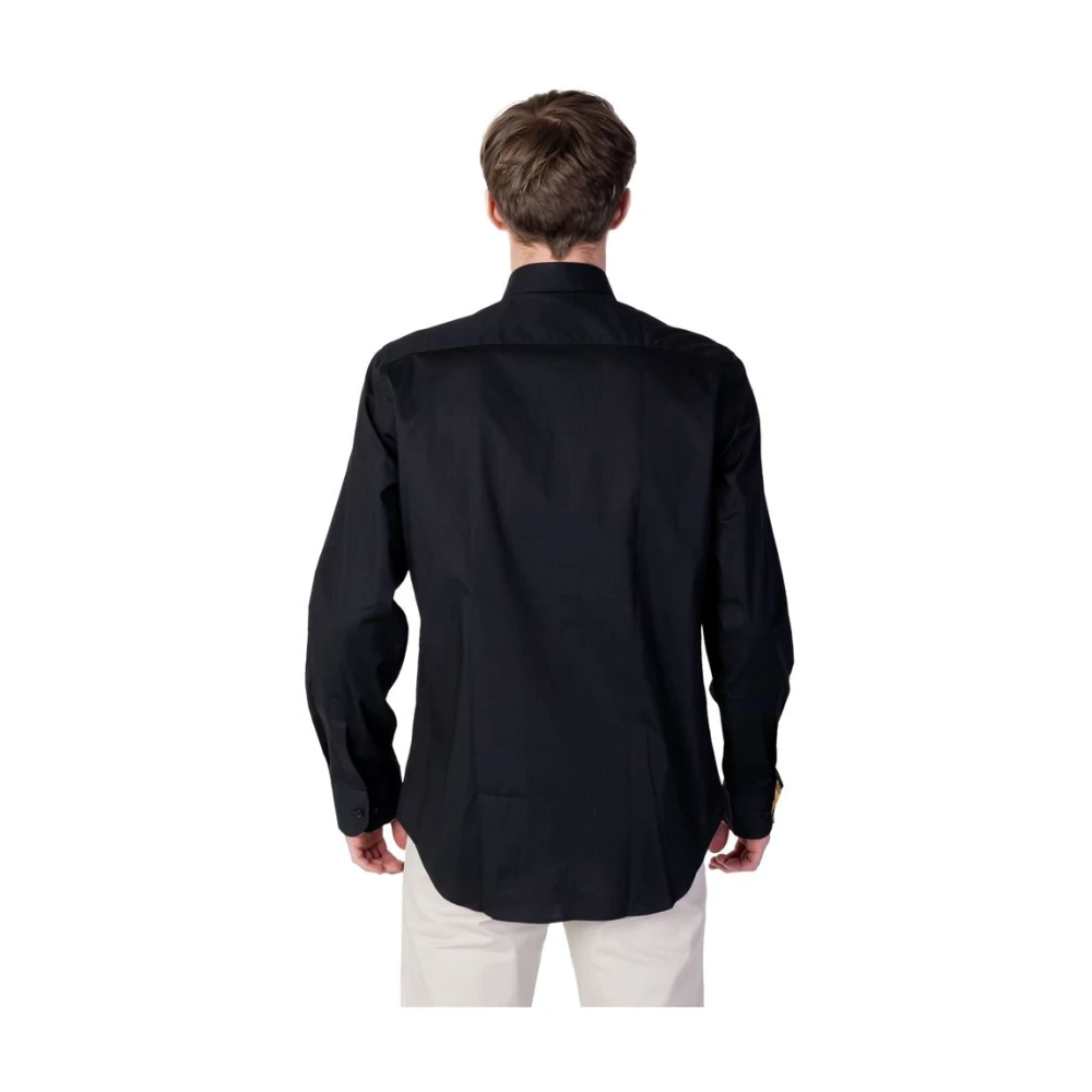 Alviero Martini 1a Classe Zwart Katoenen Overhemd Lente Zomer Collectie Black Heren