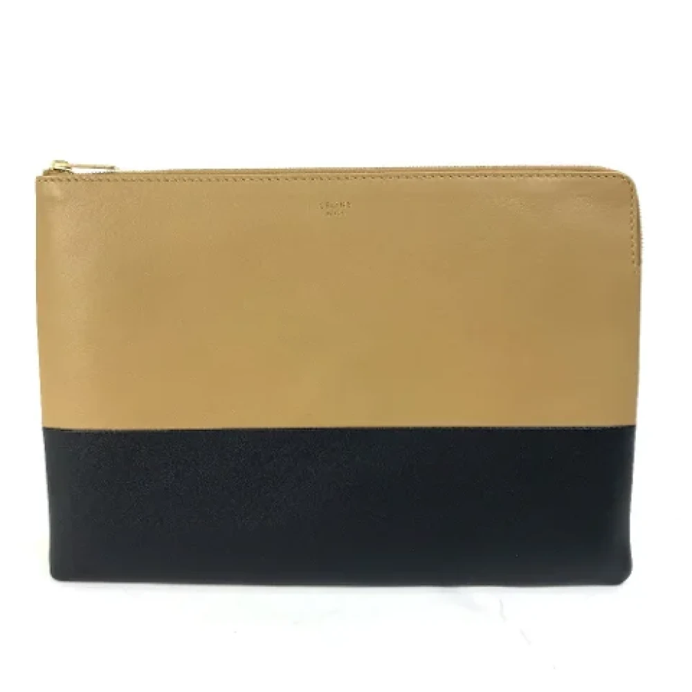 Celine Vintage Pre-owned Leather clutches Brown Dames