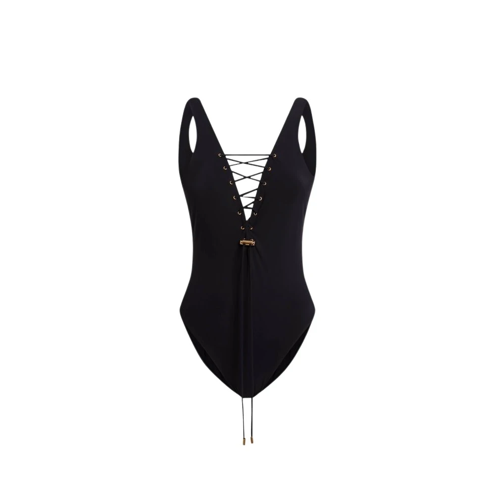 Moschino Black Swimsuits, Female, M, Lycra One-Piece Swimsuit