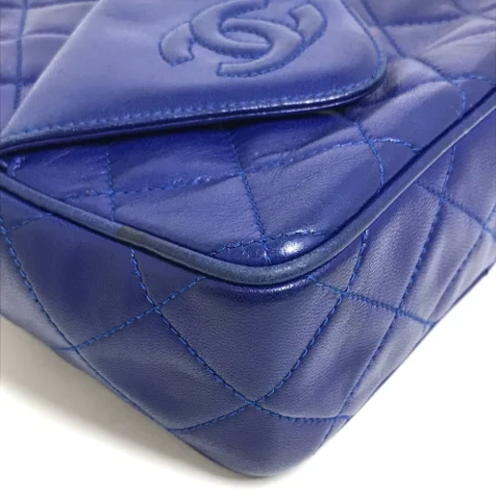 Chanel Vintage Pre-owned Leather chanel-bags Blue Dames