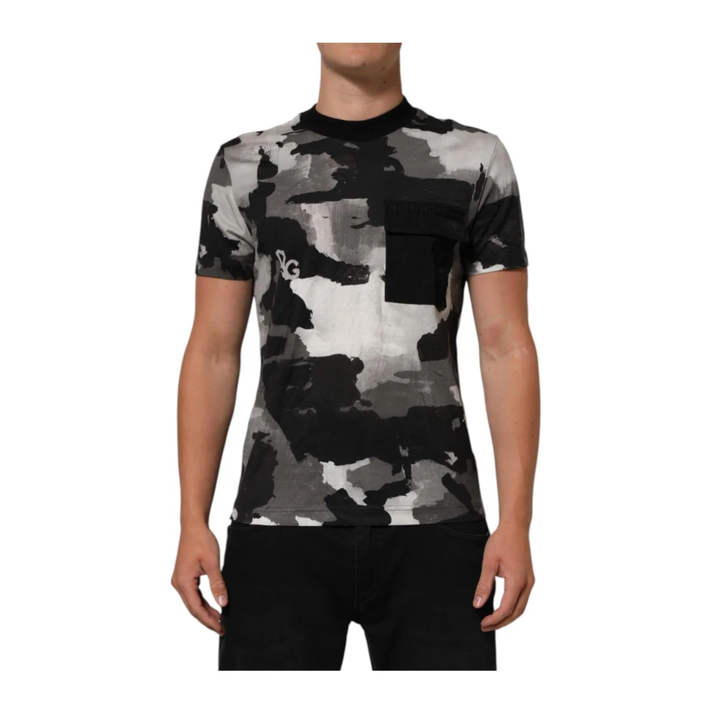 Dolce & Gabbana Men's Multicolor T-Shirts, Xs, Camouflage Short Sleeves T-Shirt