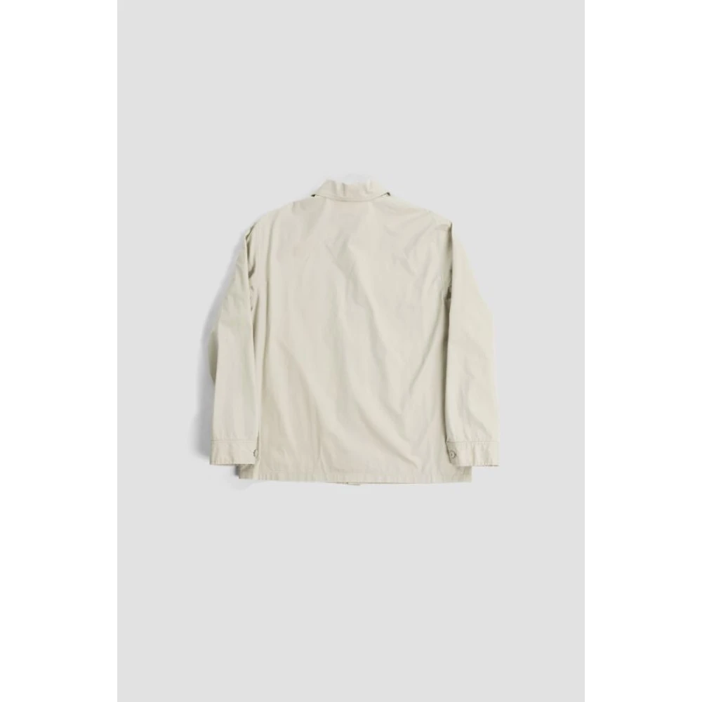 MM6 Maison Margiela Beige Gabardine Jas met Canvas Paneel Beige Dames