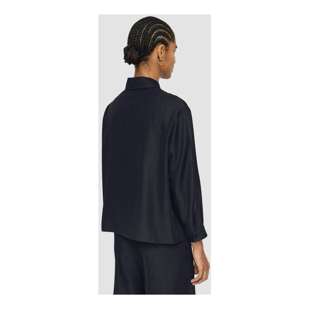 joseph Zijden Satie Blouse Navy Blue Dames