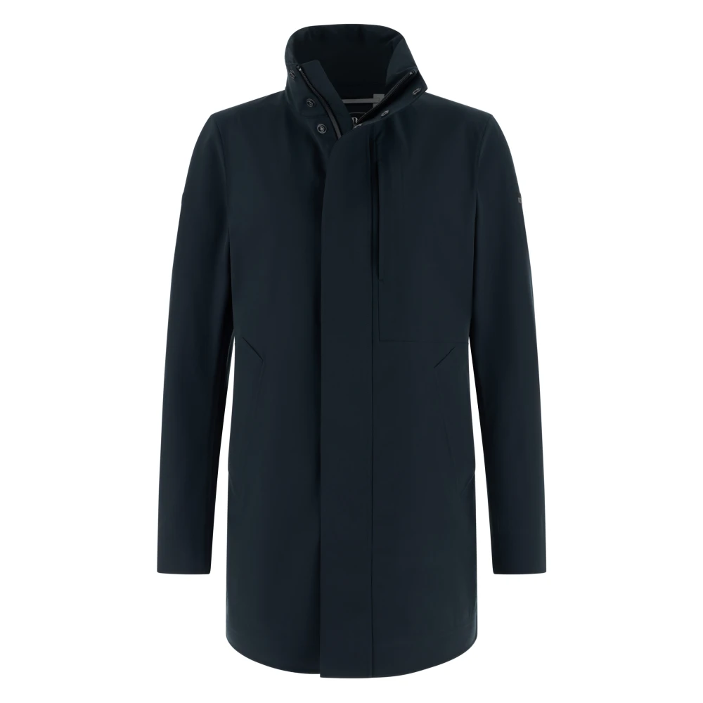 Boggi Milano Mannelijk Blauw B Tech Technical Fabric Car Coat
