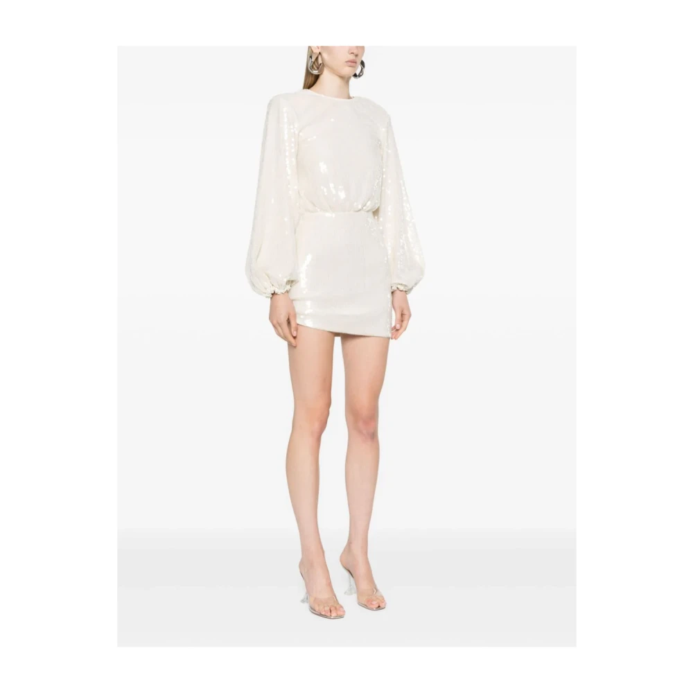 Rotate Birger Christensen Witte Jurk met Schoudervullingen White Dames
