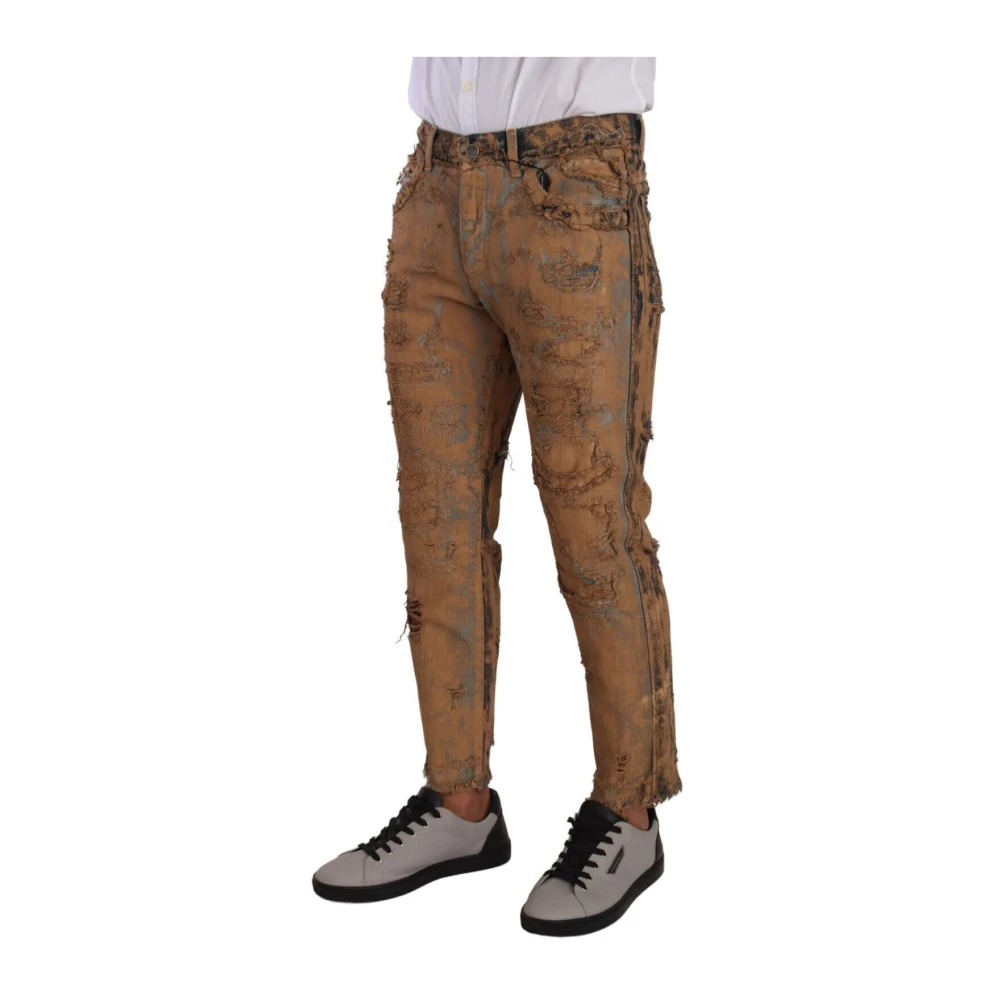 Dolce & Gabbana Klassieke Distressed Denim Jeans Brown Heren