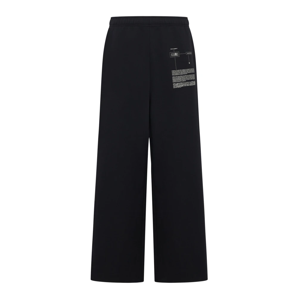 MM6 Maison Margiela Zwarte Oversized Sweatpants met Logo Print Black Heren