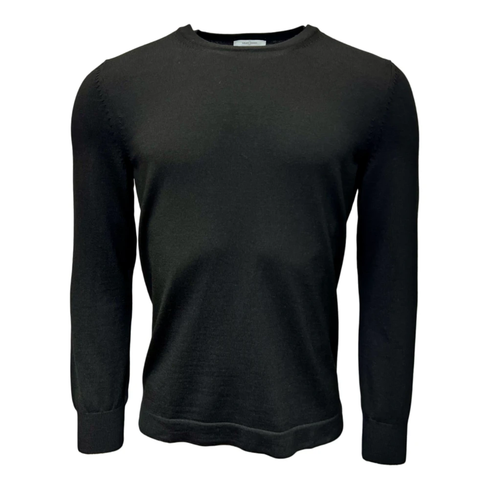 Gran Sasso, Stickade tröjor & koftor, Herr, M, Svart Merino Athleisure Tröja