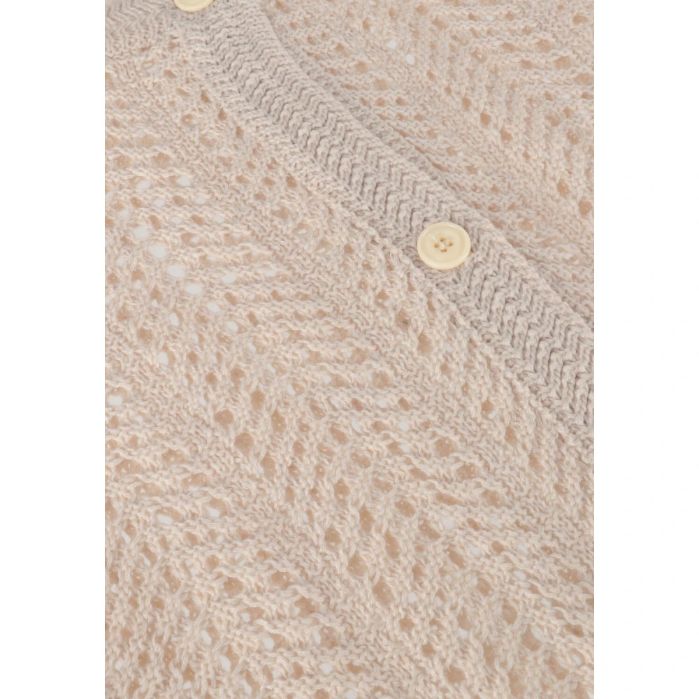 NEO NOIR Boho Crochet Gebreide Vest Beige Dames