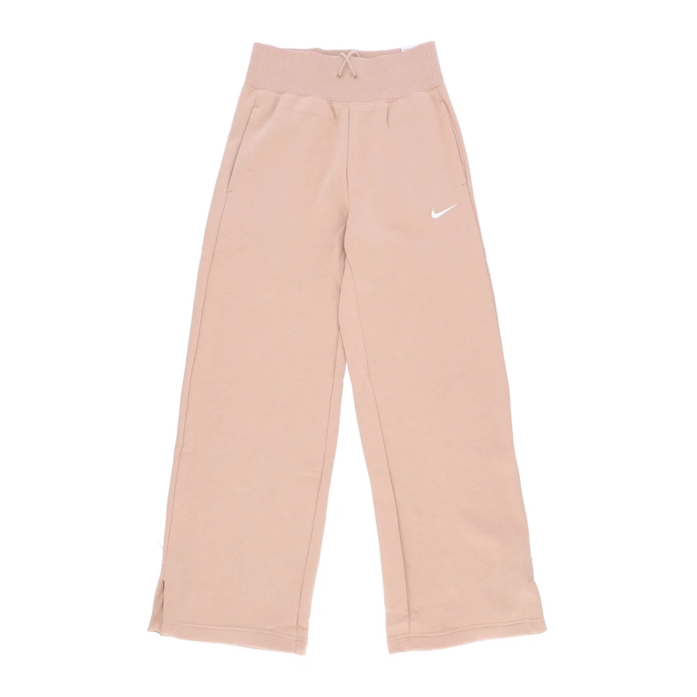 Nike Women's Pink Fleece Wide-Leg Sportswear Pants