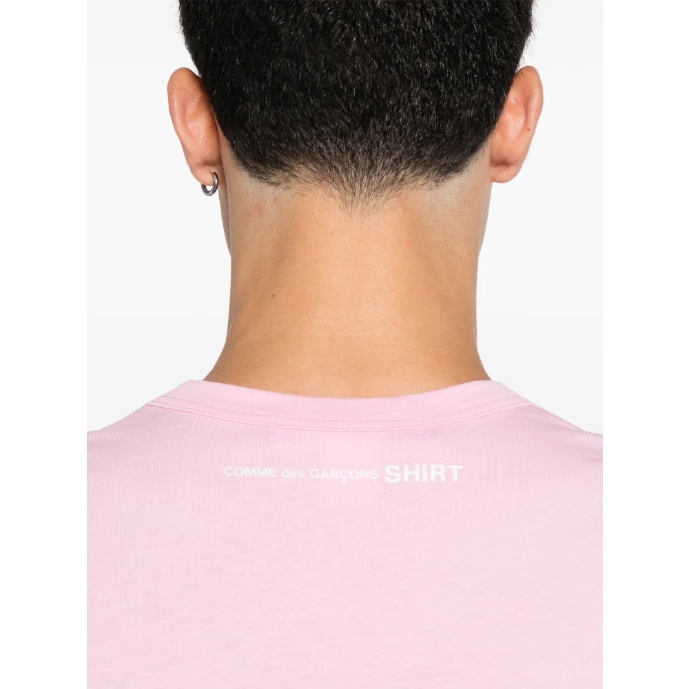 Comme des Garçons Rose Logo Print Tee Pink Heren