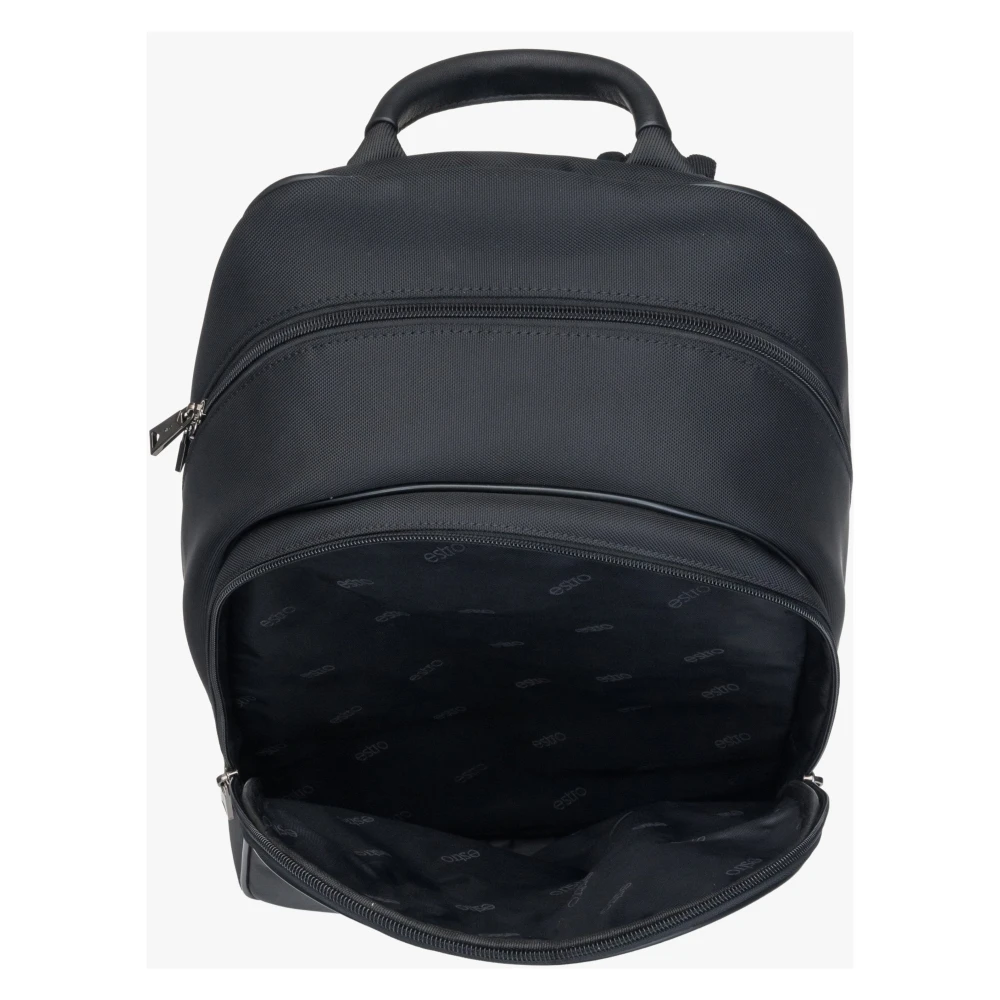 Estro Heren Zwarte Functionele Rugzak met Verstelbare Schouderbanden Er00114155 Black Heren