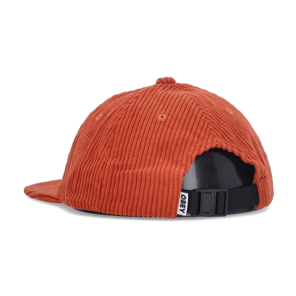 Obey Velvet Flat Visor Cap Bold Cord Brown Heren
