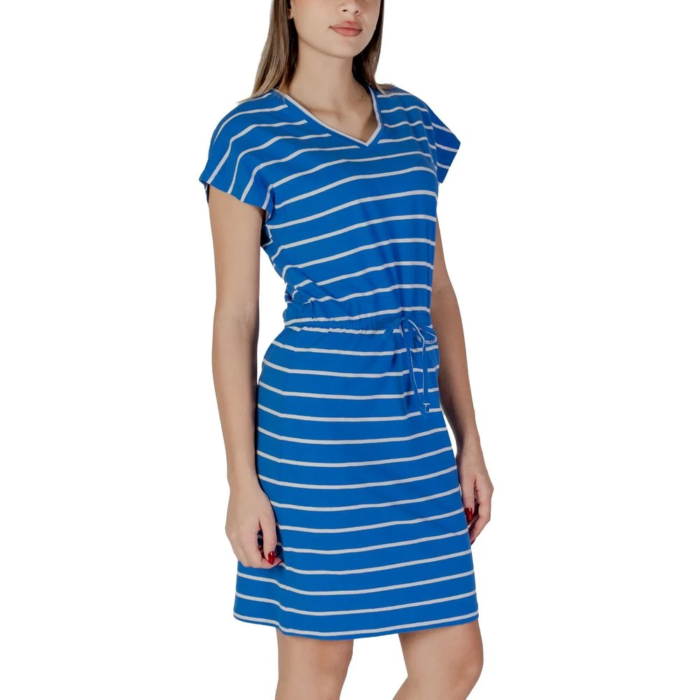 b.Young Blauwe Katoenen Jurk Lente Zomer Collectie Blue Dames