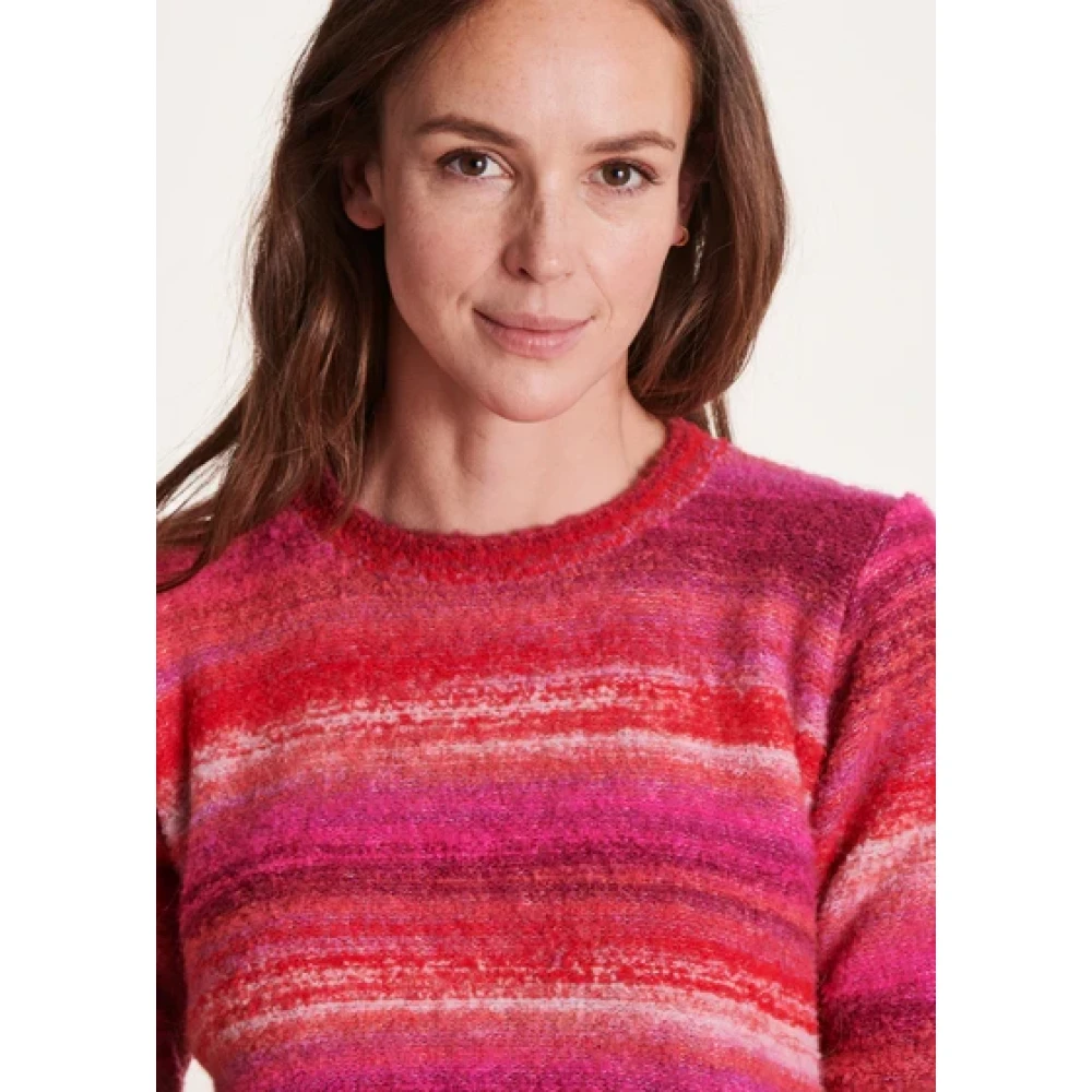 La Fée Maraboutée Gestreepte Multicolor Trui Pink Dames