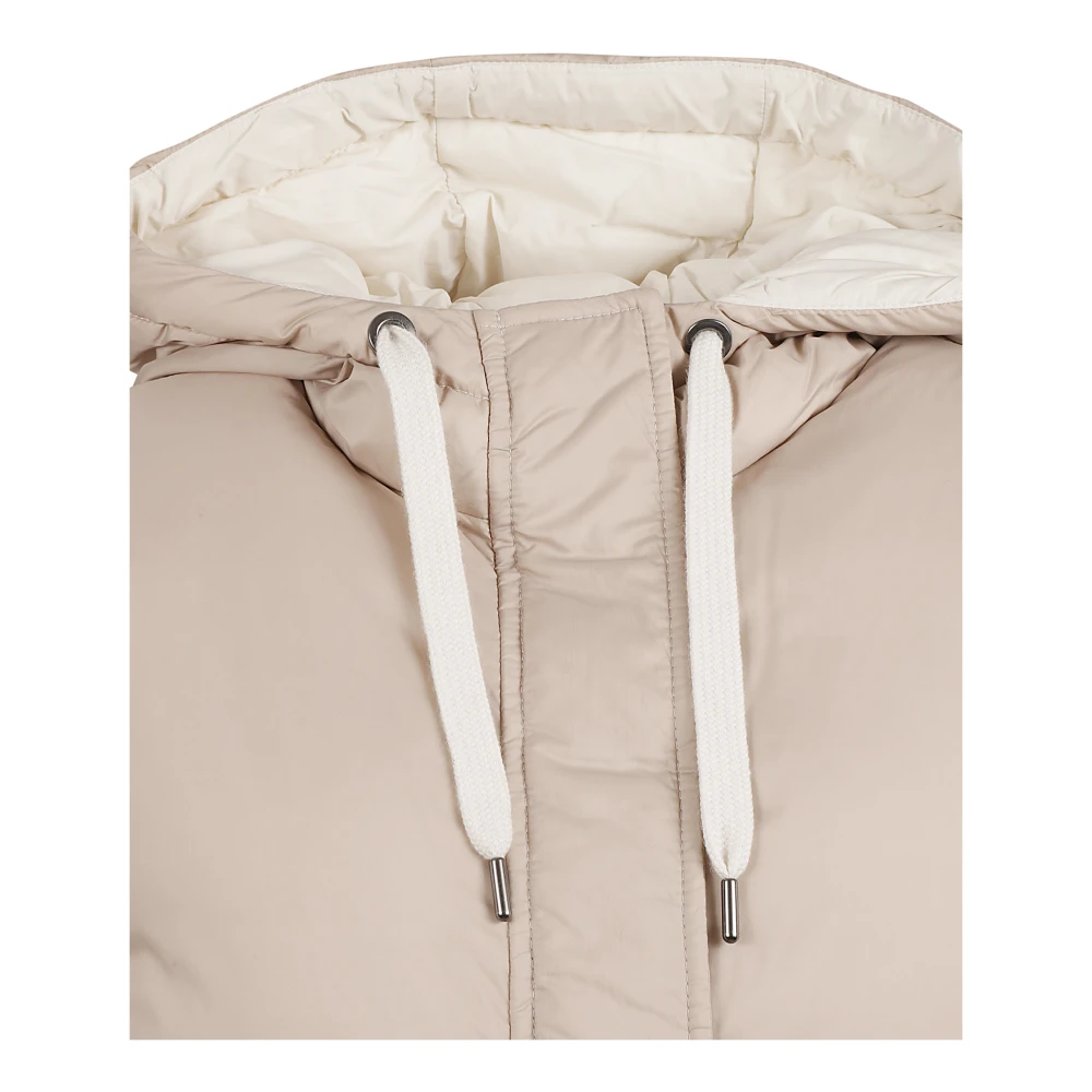BRUNELLO CUCINELLI Beige Gewatteerd Vest Jas Beige Dames