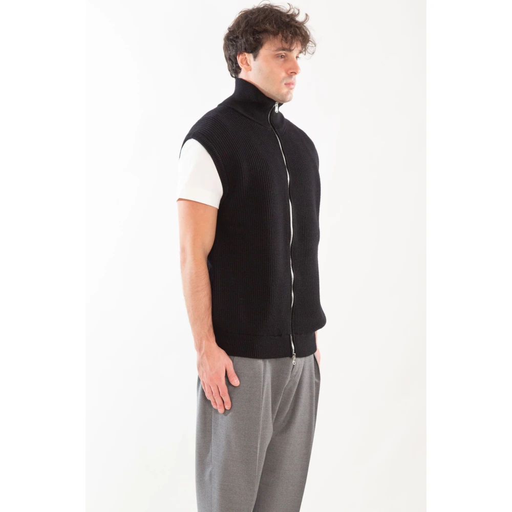 Seven Gauge Geribbelde Merinos Ritsvest Black Heren