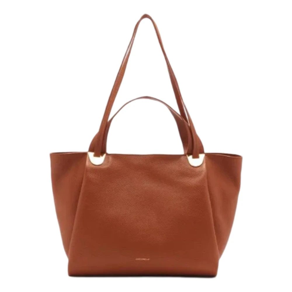 Coccinelle Leren Schoudertas met Logoprint Brown Dames