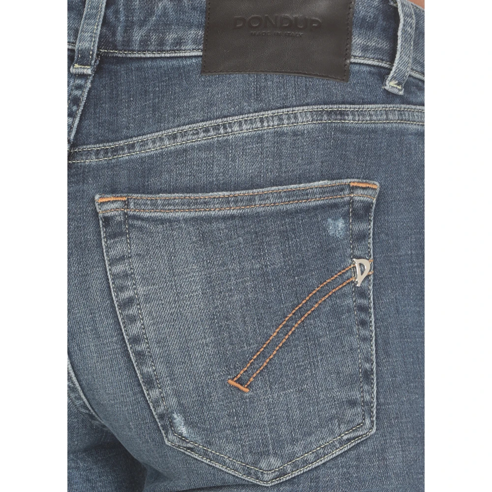 Dondup Blauwe Katoenen Damesjeans met Juweelknopen Blue Dames