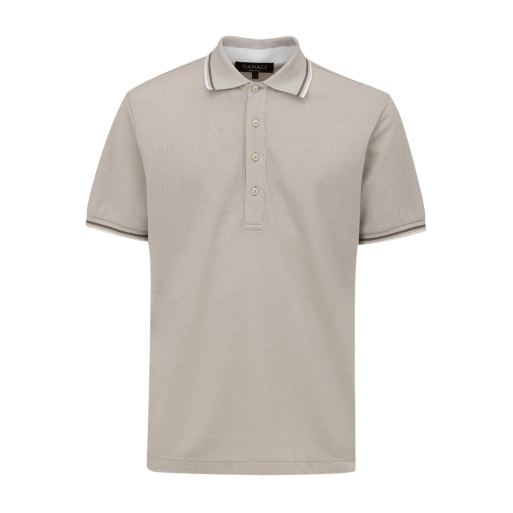 Canali Grijze polo met korte mouwen Gray Heren